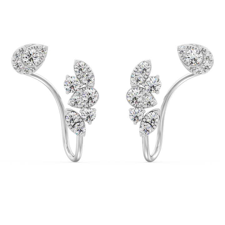 18K White Gold Lab-Grown Diamond Stud Earrings showcasing 30 dazzling brilliant-cut diamonds with a modern touch