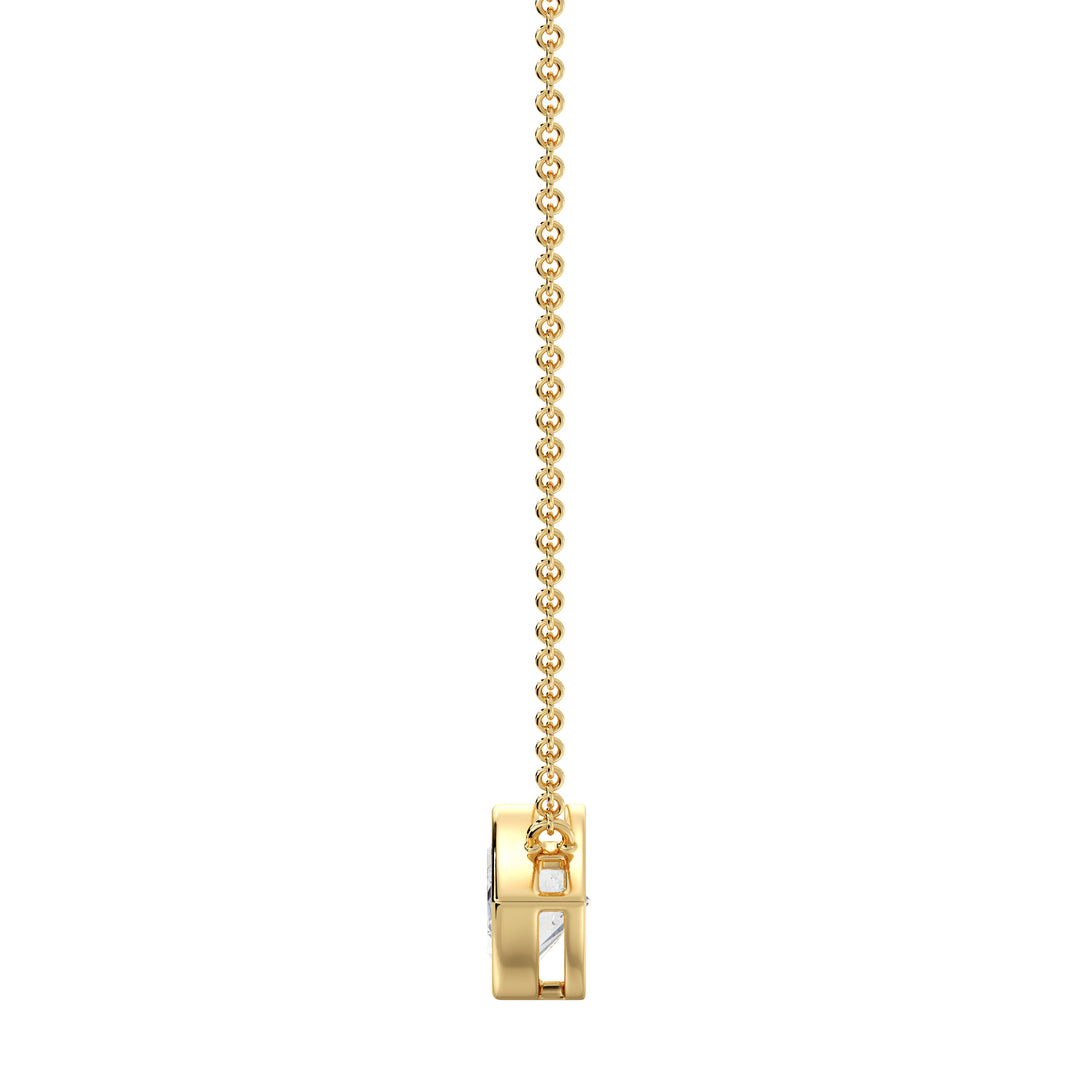 2 Carat Marquise-Cut Lab-Grown Diamond Bezel-Set Solitaire Pendant Necklace in 18K Yellow Gold