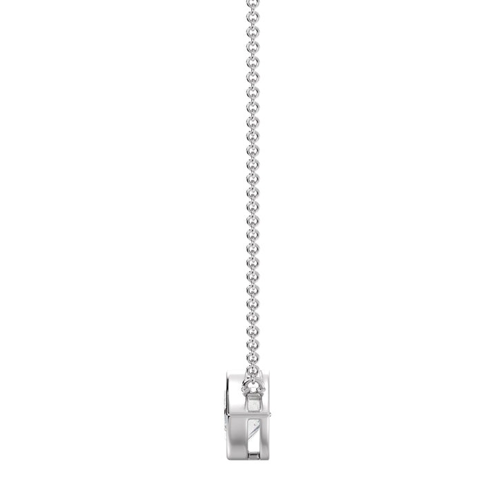 2 Carat Marquise-Cut Lab-Grown Diamond Bezel-Set Solitaire Pendant Necklace in 18K White Gold.