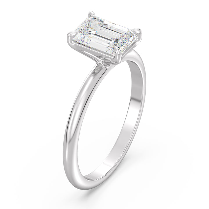 Emerald-Cut Lab-Grown Diamond Solitaire Ring